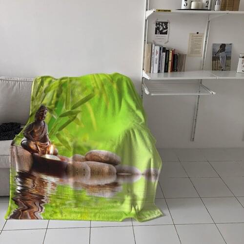 Religious Idol Water Surface Plant Home Blanket High Quality Bedroom Living Room Sofa Blanket Lounge Hotel Travel Soft Blanket