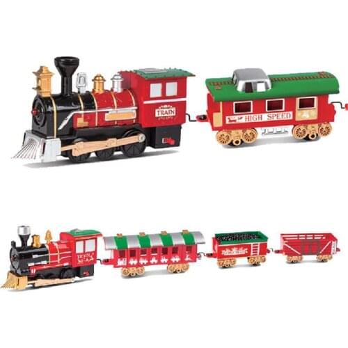 Electric Track Train Classic Railway Train Set Car Toys with Light Music kids Gifts Race tracks for boy Christmas toys for kids