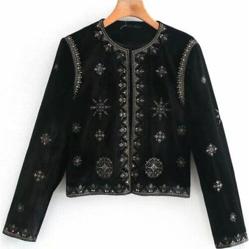 Spanish Folk Sequin Coat Women Spring Jacket