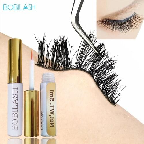 BOBILASH 5ml Eyelash Glue Professional False Eyelash Strong Adhesive Quick Dry White Glue Makeup Tool