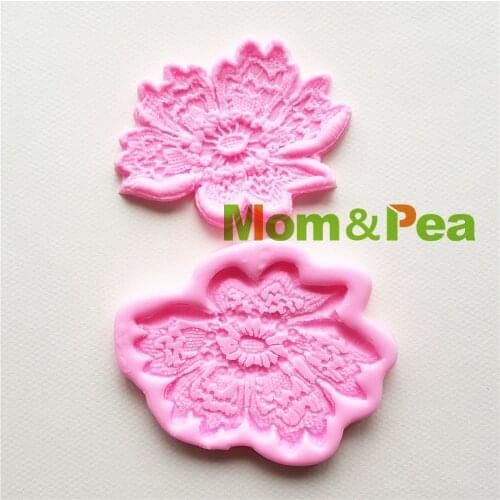 Mom&Pea MPA1688 Flower Shaped Silicone Press Mold Cake Decoration Fondant Cake 3D Mold Food Grade Soap Mold