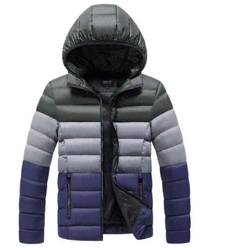 2020 Men Winter Warm Outwear Mens Long Sleeve Cotton Casual Zipper Hooded Warm Cotton Jacket