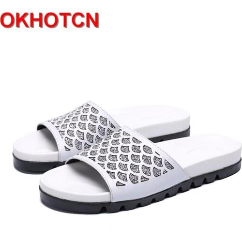 Men Summer Flip Flops Shoes Beach Slippers White Men Home Slippers New Style Mens Slides Outdoor Bling Cool Mens Sandals Shoes
