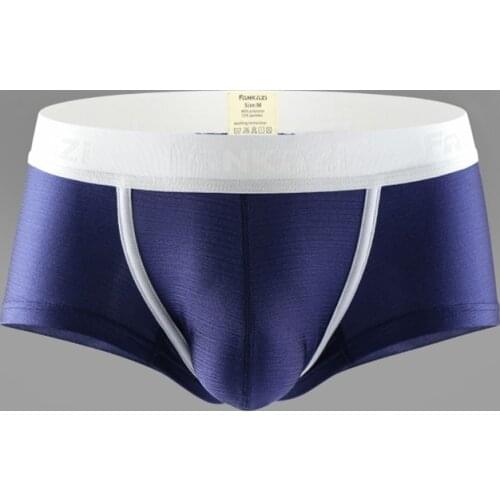 Mens Underwear Low-waisted U Pouch Bag Push Up Design Drawing Fabric Sexy Breathable Boxers