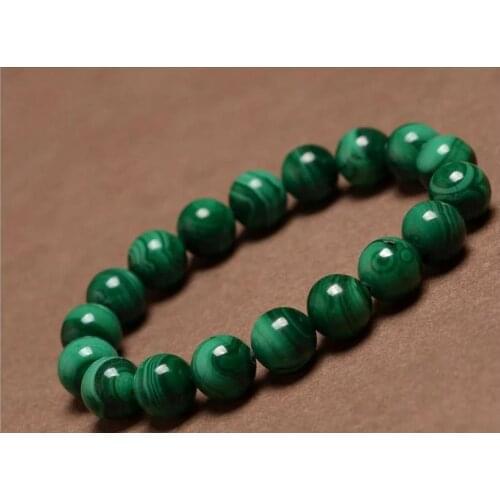 Natural malachite Crystal round bracelet AAA 10mm