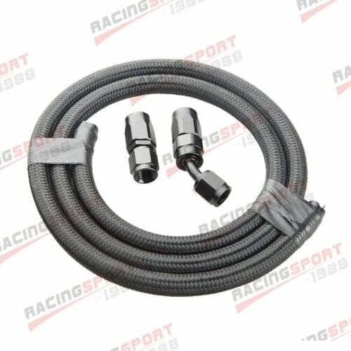 Nylon Cover Braided -4AN AN4 Oil Fuel Gas Line Hose 1M + Swivel Hose End Fitting