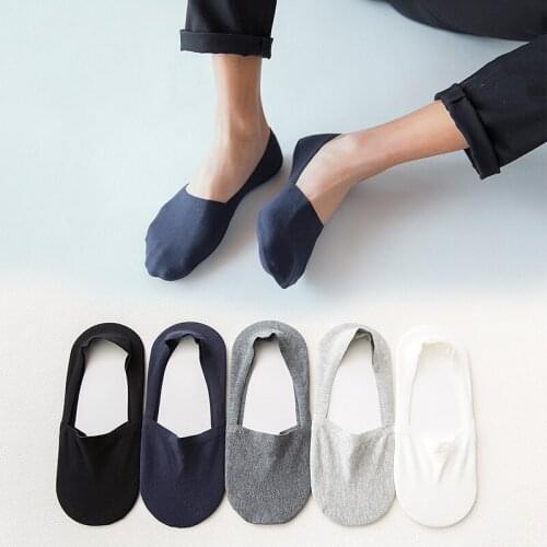 3 Pairs Summer Men Ice Silk Invisible Socks Set Low Cut Breathable Casual Solid Short Non-Slip Silicone Black No Show Socks Gift