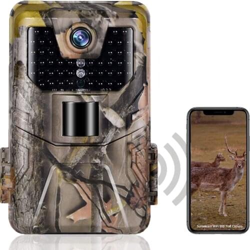 WIFI Trail Camera Live Show Bluetooth APP Control Hunting Cameras 24MP 1296P Night Vision IP66 Outdoor Wildlife Surveillance