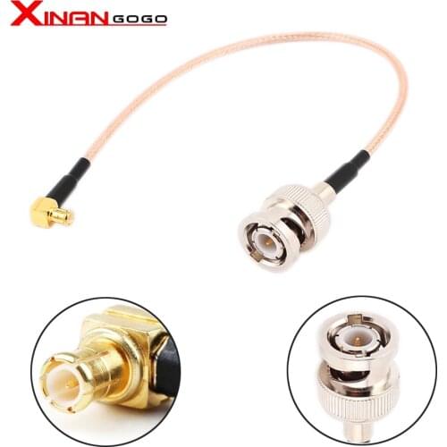 Wholesale 10pcs RF connector BNC male to MCX male right angle type RG316 Pigtail Cable 15CM
