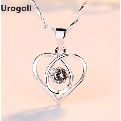 Trendy Fine Jewelry 925 Sterling Silver Heart Pendant Necklaces For Women Anniversary Jewelry AAA Zirconia Pendant Necklace Gift