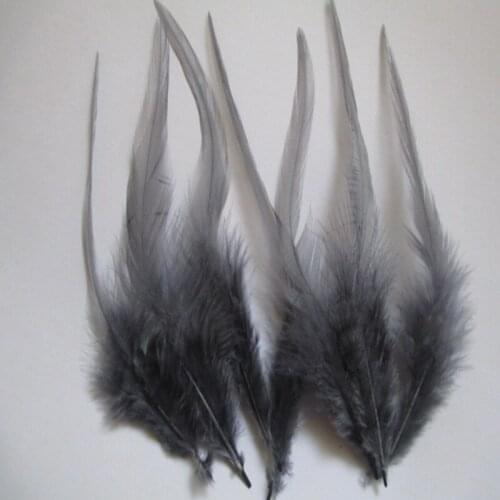 20 pcs / a lot of 10-15 cm gray Cock Feather Feathers Stage Feather Decorative Accessories