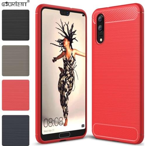 Phone Funda For Huawei P20 Carbon Fiber Brushed Shockproof Case Emily-L29 EML-L29 EML-L09 EML-L22 EML-L29C Silicone Bumper Cover