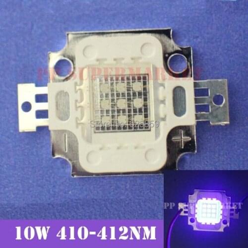 Free shipping 5pcs 10W uv led high power LED 410-412nm lamp light purple plant aquarium