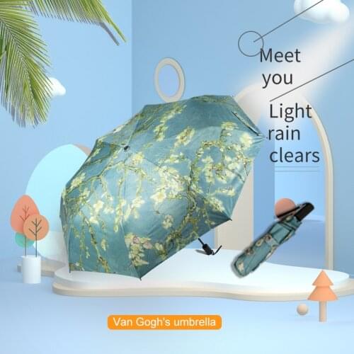 High Quality Womens umbrella Van Gogh Oil Painting Umbrella Folding Windproof Umbrella male Gift Parasol Sun Umbrella