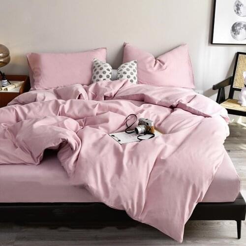 1 Pc housse de couette 220x240 Pink Color Comforter Covers Plain Dyed Duvet Cover for Hotel Bedding Quilt Covers(No pillowcase)