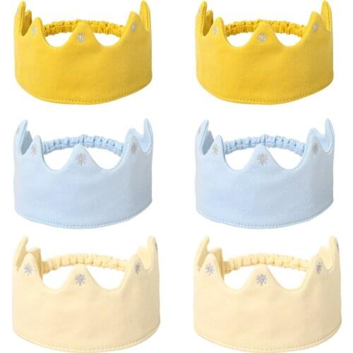 12 PCS, Cotton Fabric Elastic Crown Headband For Infant Baby, Prince Headband, Baby Shower Gift