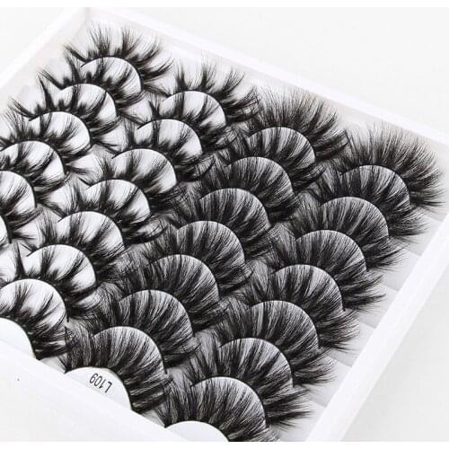 16 Pairs 3D Mink Lashes Natural False Eyelashes Long Three-dimensional Multi-layer Silk Fake Eyelashes Extension Cosmetic TSLM2