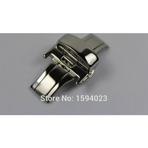 18mm solid stainless steel Silver watch band bcukle Double Push Button Fold Butterfly Deployment clasp For T044 T461 T059