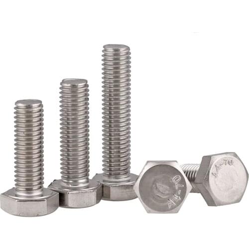 2-20Pcs DIN933 M3 M4 M5 M6 Full Thread Hexagon Head Screws 316 Stainless Steel External Hex Screw Bolts