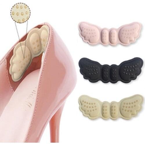 Hot Sale 2Pcs Heel Sticker Breathable Butterfly Wing Pattern Rubber High-heeled Shoes Grip for Women Heel Protectors