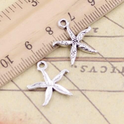 30pcs Charms Starfish 19x17mm Tibetan Bronze Silver Color Pendants Antique Jewelry Making DIY Handmade Craft