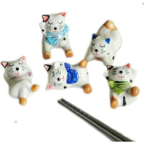 5pcs/set Ceramic Chopstick Chopsticks Holder Japanese Style Chopsticks Pillow Chopstick Rest Stand Cute Kitchen Tableware