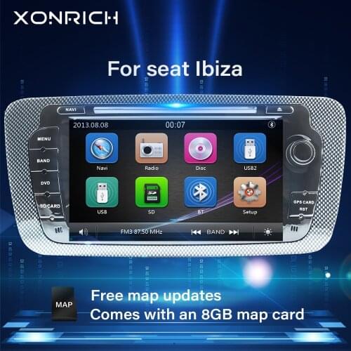 AutoRadio 2 Din Car DVD Multimedia For Seat Ibiza 6J MK4 SportCoupe Ecomotive Cupra 2009 2010 2011 2012 2013GPS Navigationstereo