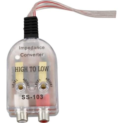 Vehicles Auto Car High to Low Impedance Converter Adapter Speaker to RCA Line