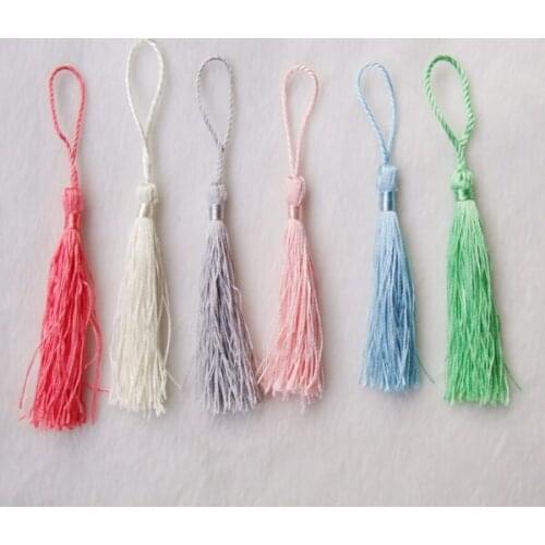 Free shipping 30pcs 6 color 5 pcs /color 100 rayon floss for decoration and bookmark tassels