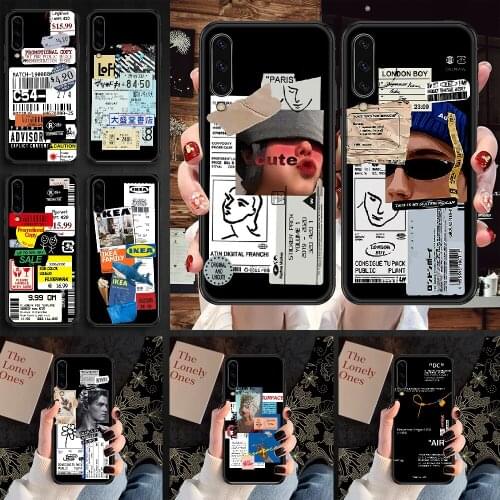 Retro Discount Label Phone case For Samsung Galaxy A 3 5 7 8 10 20 21 30 40 50 51 70 71 E S 2016 2018 4G black luxury waterproof
