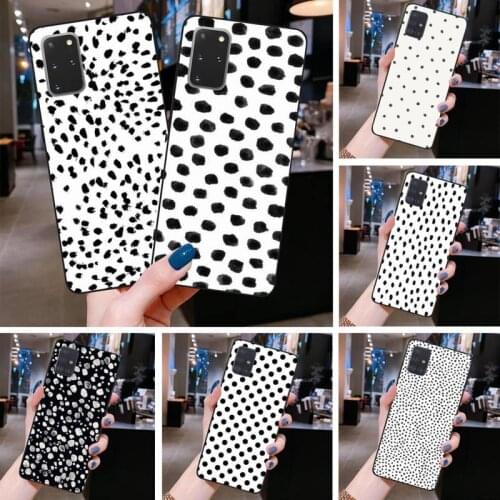 Black And White Polka Dot Phone Case For Samsung Galaxy S21 Plus Ultra S20 FE M11 S8 S9 plus S10 5G lite 2020