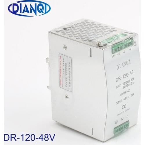 DIANQI Din rail power supply 120w 48V power suply 48v 120w power supply ac dc converter dr-120-48