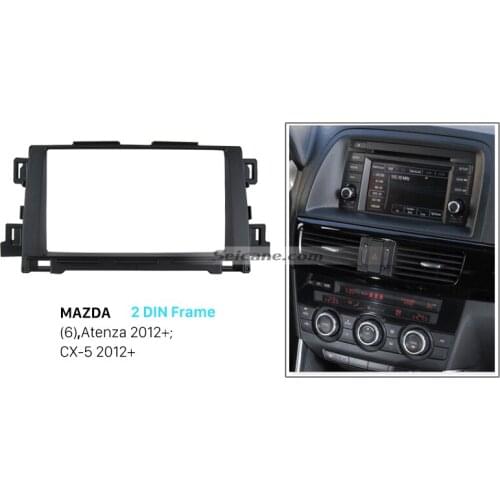 Seicane 2 Din refitting Frame Kit Car DVD Player Radio Fascia for 2012+ Mazda CX-5/ Atenza/ Mazda 6 Dash Stereo Panel Cover Trim