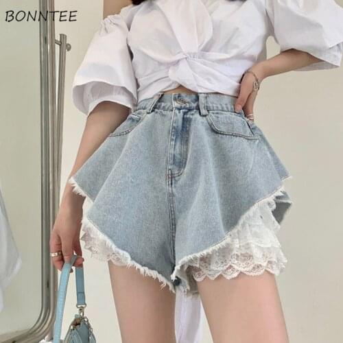 Sets Women Summer Vintage Fashion All-match Elegant New Pockets Ulzzang Daily Sweet Loose Ins Chic Denim Leisure Sexy Ladies Fit