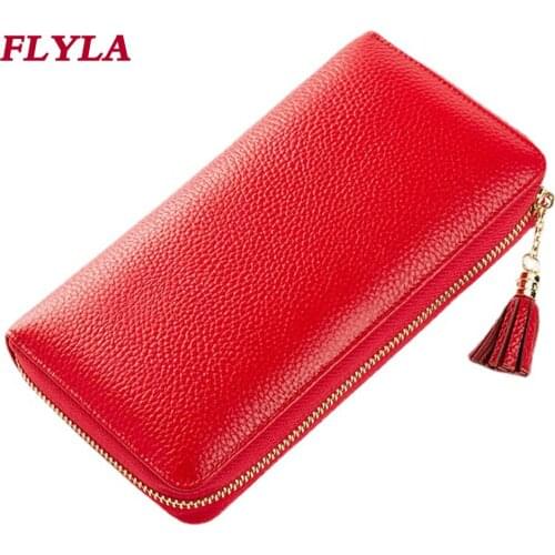 Large-capacity Leather Women Card Holder Multi-card Position Hand Bag Anti-theft Swipe Zipper Card Holder Multi-function Wallet