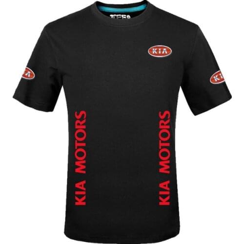 Men Women Summer solid colour KIA Motors T-shirt Short Sleeve Casual Tops fashion T shirt