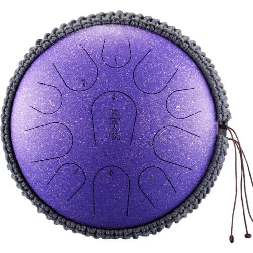 HluruB 11 notes 12.5inch C tones Titanium steel tongue drum Meditation Musical instrument Percussion tambourine Ethereal Handpan