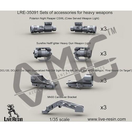 [Scale Model Kit] Live Resin LRE-35091 1/35 Set of accessories for heavy weapons - Polarion Night Reaper CSWL