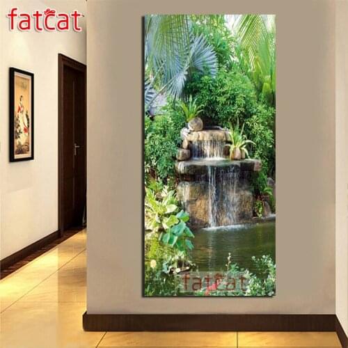 FATCAT natural scenery diy Diamond Painting Full square round drill 5d Diamond Embroidery Sale Mosaic garden Home decor AE1663