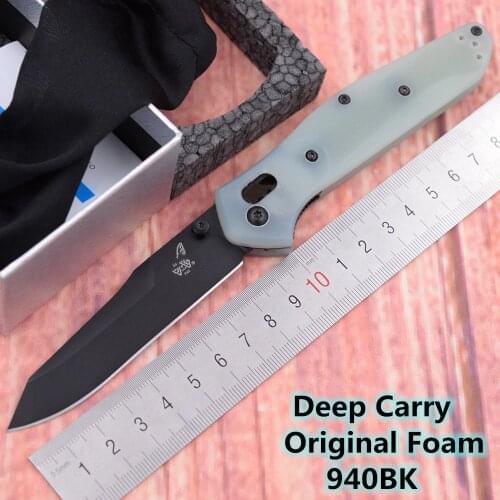 JUFULE New 940 940BK-2004 Real D2 Steel Mark M4 Blade G10 Handle Camping kitchen Hunting Pocket Outdoor EDC Tool Folding Knife