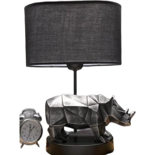 Hmydesign New Season Gift Decorative Accessories Office Bedroom Living Room Home Table For Gray Rhino Lampshade Silver