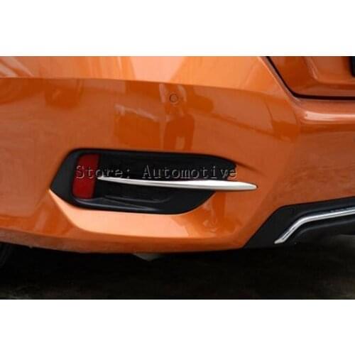 Fit For Honda Civic Sedan 2016 2017 Chrome Front Fog Light Lamp Headlight Bumper Grill Trim Cover Bezel Styling Garnish Molding