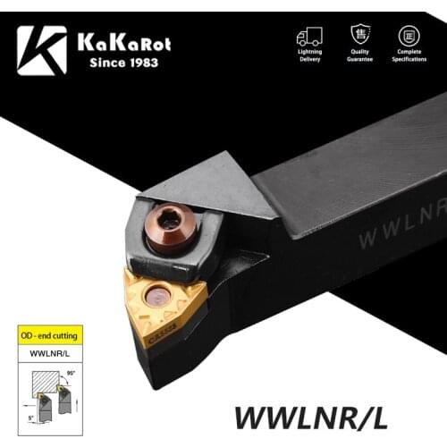 KaKarot WWLNR2020 WWLNR2525 WWLNR3232 External Turning Tool Holder WNMG Carbide Inserts WWLNR Lathe Bar CNC Cutting Tools Set