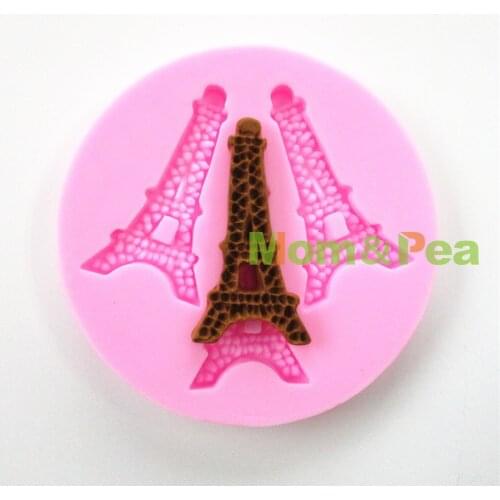 Mom&Pea 0692 Free Shipping Eiffel Tower Shaped Silicone Mold Cake Decoration Fondant Cake 3D Mold