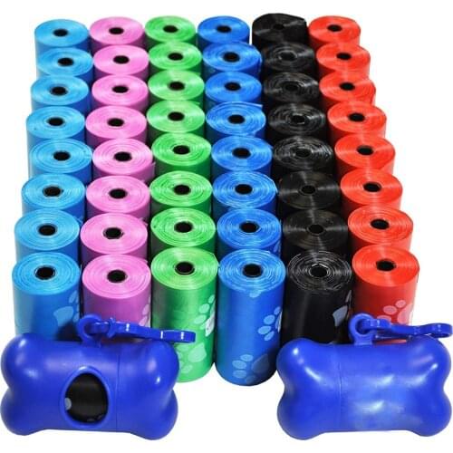 Dog Toilet Bag Pet Garbage Bag Biodegradable Outdoor Carrier Stand Dispenser Cleaning Pet Accessories 50 Rolos = 750 Pcs