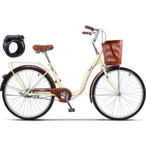 24''26'' Women Bike Adult Retro City Student Bicycle Drum Brake Bicycle For Woman bisiklet Ultralight 6 speed Portable Bike