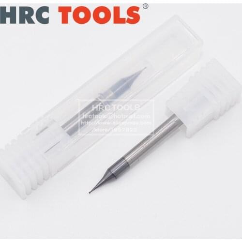 W8-R0.15mm Ball Nose Carbide End Mill Set For Steel Radius 0.15mm 2 Flute TiAIN Coated