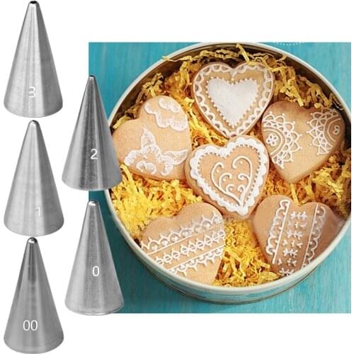 1-5pcs Stainless Steel Icing Piping Nozzles Set Writing Cake Decorating Tools Cream Pastry Tips Pastry Nozzles Set For Kitchen