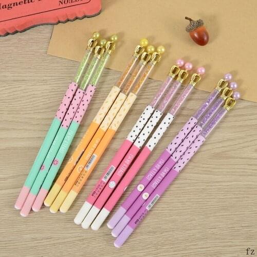 100 Pcs Crown Gel Pens Korea Cute Neutral Pens School Office Supplies
