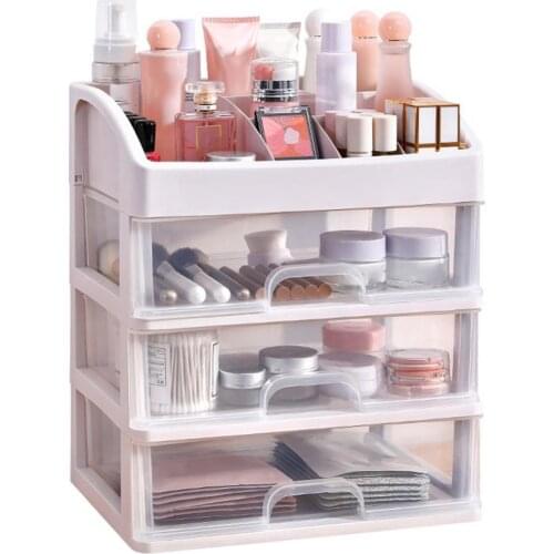 2/3 Layer Comestic Storage Box Makeup Brush Drawer Jewelry Case Sundries Holder Organizer Makeup Tools Storage Case